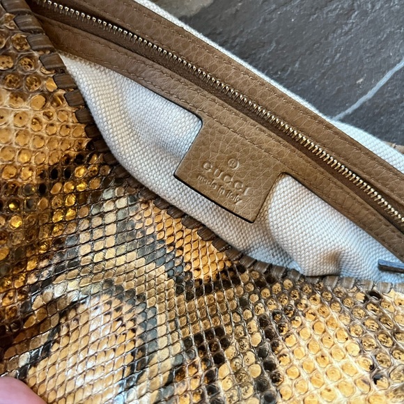 Gucci large leather python hobo with bamboo tassel - Picture 4 of 4